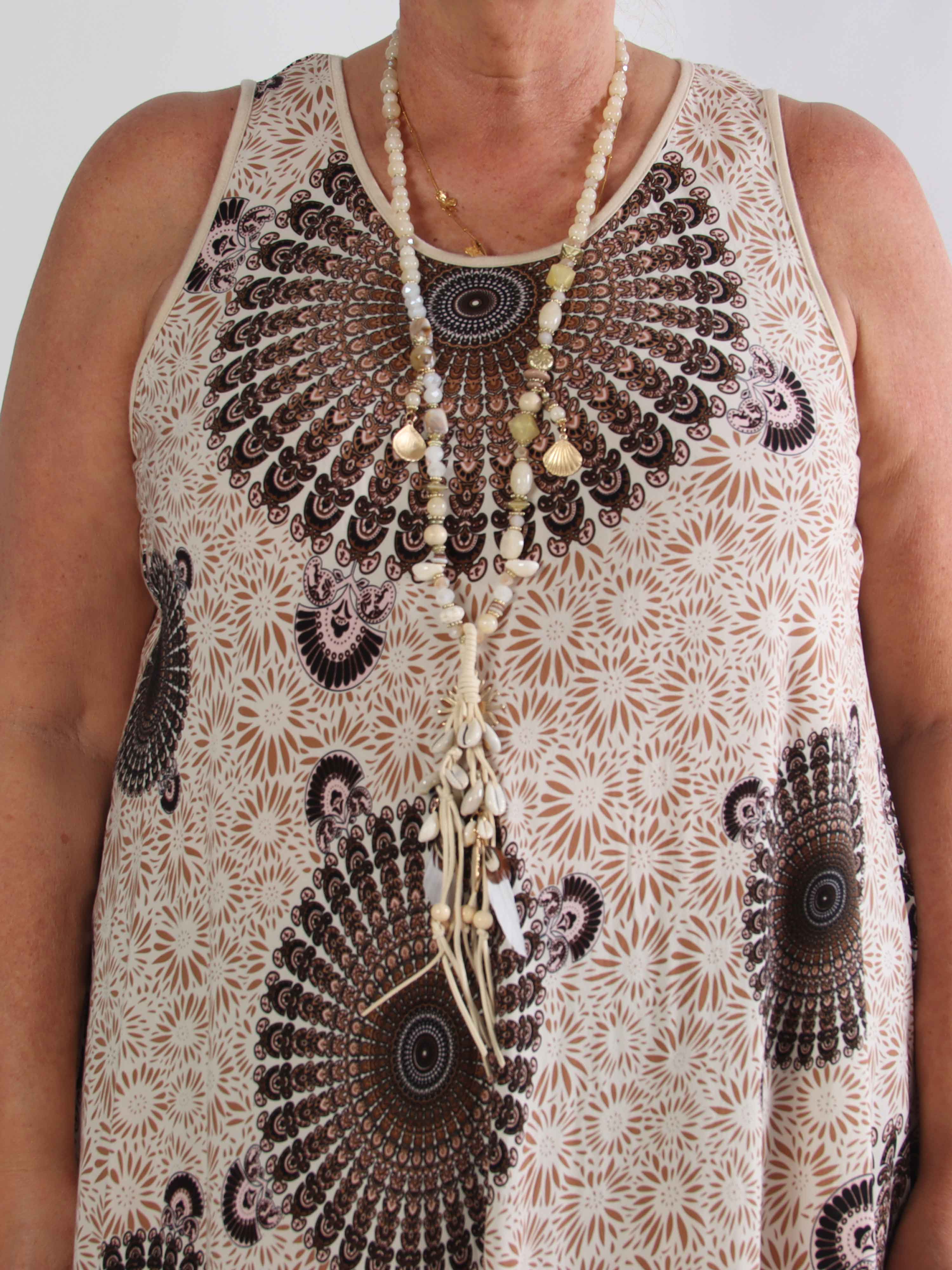 Sienna - Mønstret plus size kjole i blød viskose med flatterende A-facon